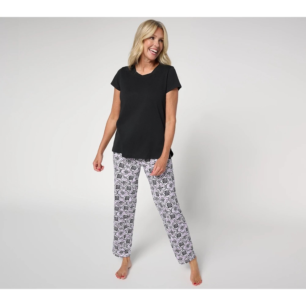 Carole Hochman 100% Cotton Lounge Set Black, small  #836P